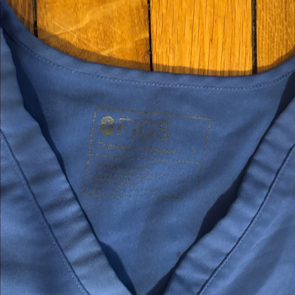Figs Deep Blue V-Neck Scrub Top - Picture 2 of 3